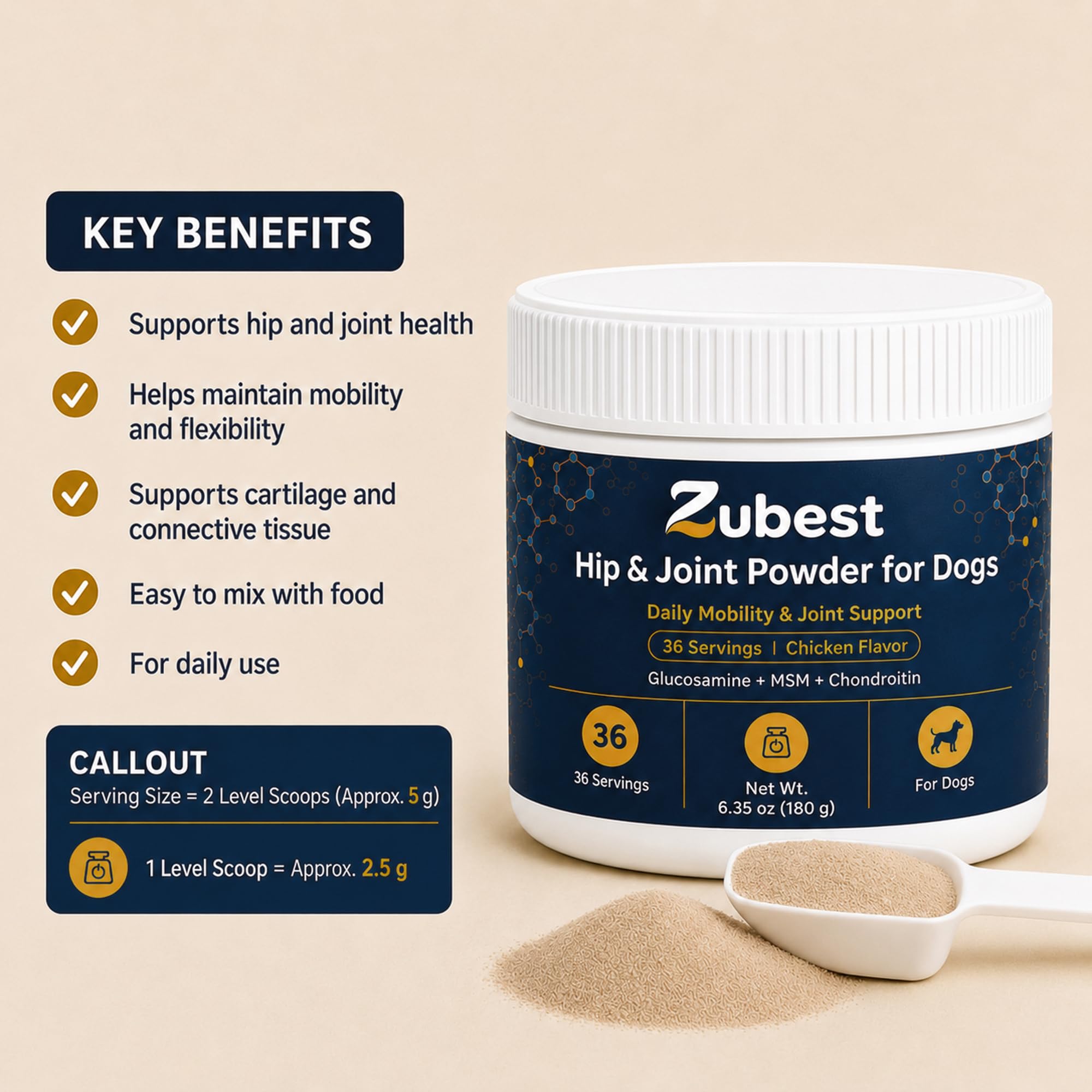 Zubest poudre gros plan illustrant la texture fine pour un mélange homogène