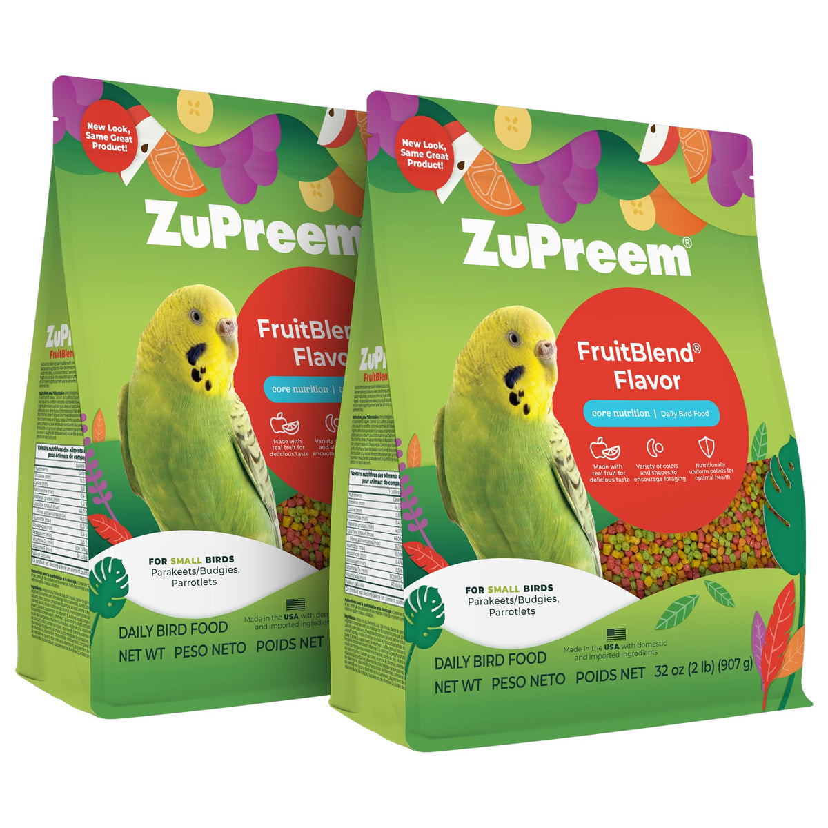 ZuPreem emballage avant montrant lot de deux sacs, pack pratique