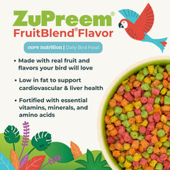 ZuPreem gros plan sur granulés fruités et texture attrayante pour appétit