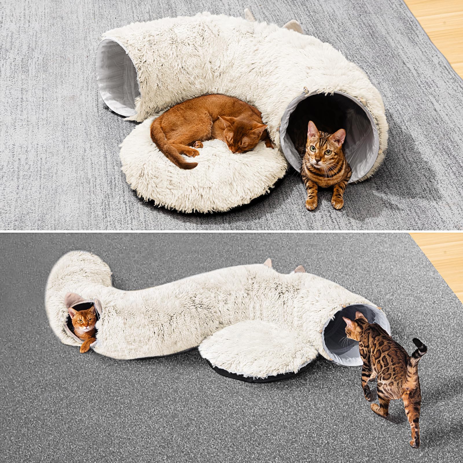 ZVBEK chat joue dans tunnel stimulant l'exercice et l'agilité