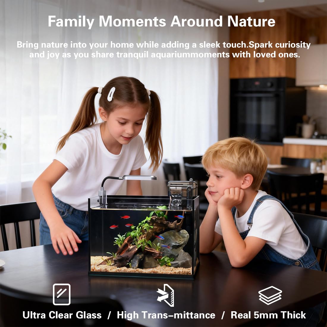 ZXIE-Cloud contenu de la boîte affichant aquarium, LED et filtre