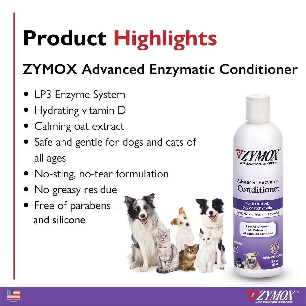 ZYMOX application sur pelage avec main, apaise et nourrit