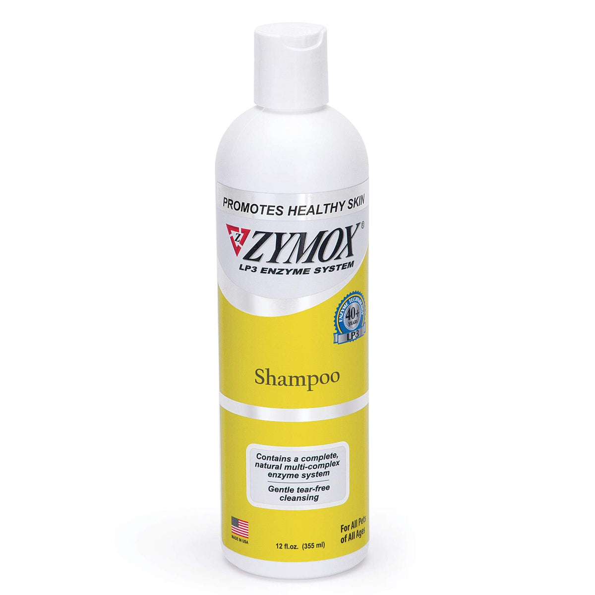Zymox flacon avant 12oz montrant l’emballage et l’usage facile pour animaux